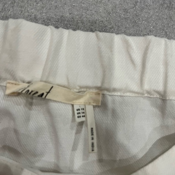 [US12]Floreat Anthropologie Linen Blend White Off-Shoulder WMN Poppy Bell Blouse - Picture 6 of 8